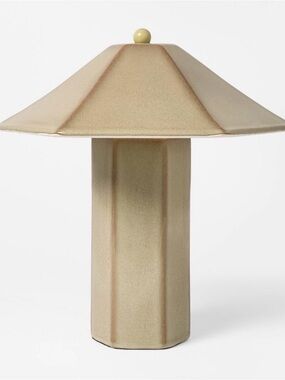 Viral NWT Double Ceramic Table Lamp Tan — Threshold designed with Studio McGee